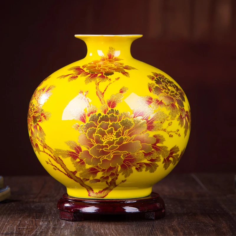 New Chinese Style Yellow Flower Vase