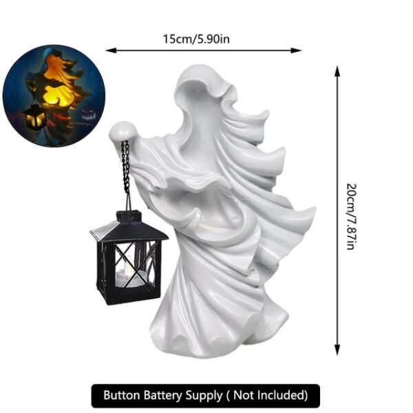 Halloween Ghost Holding Lantern Resin Statue