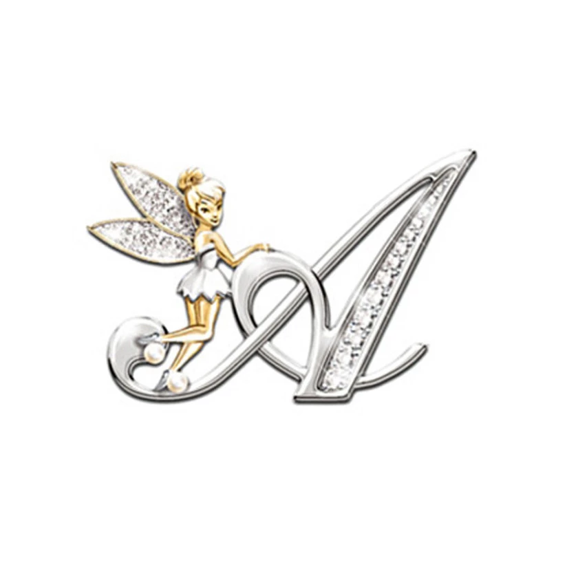 New Metal Luxury Angel Letter Brooch