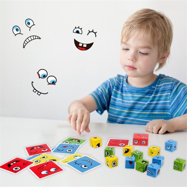 Matching Face Changing Building Block Puzzle