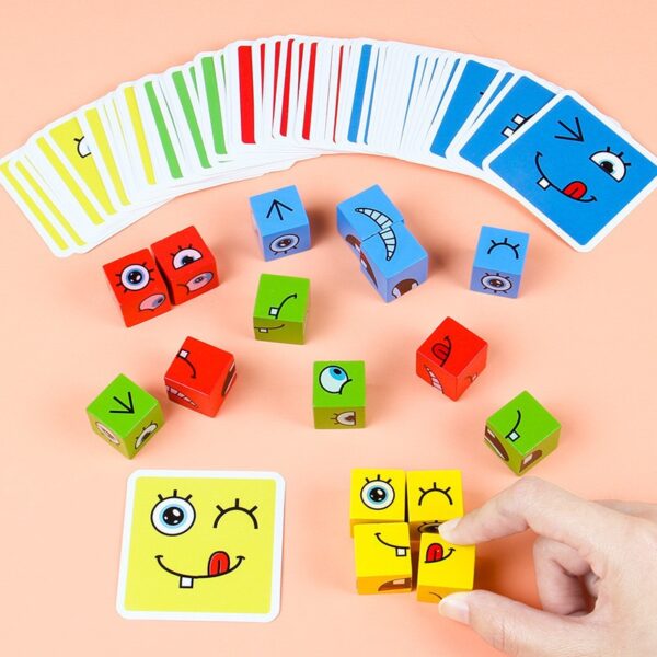 Matching Face Changing Building Block Puzzle