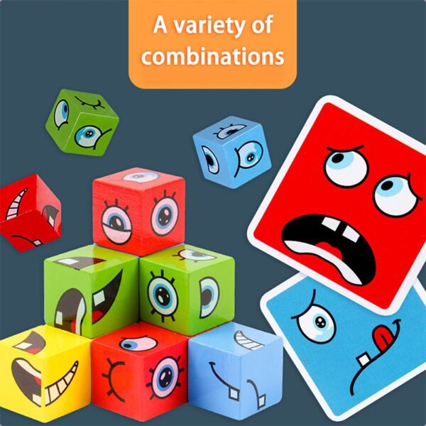 Matching Face Changing Building Block Puzzle