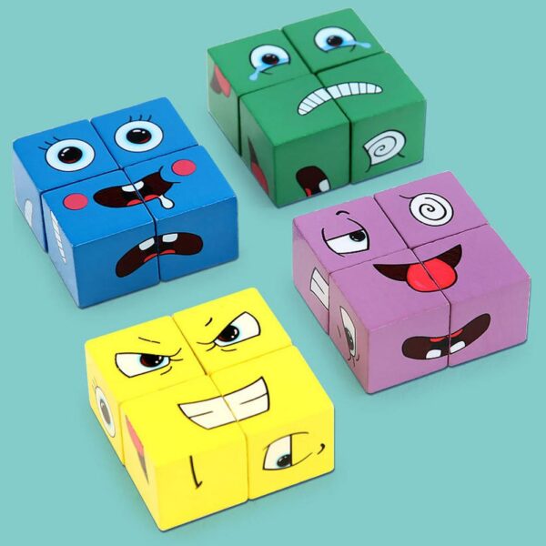 Matching Face Changing Building Block Puzzle