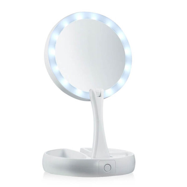 LED Lighted Folding Travel Mirror