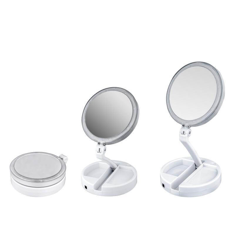 LED Lighted Folding Travel Mirror