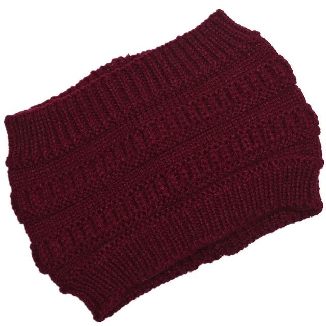 Knitted Woolen Ponytail Hat