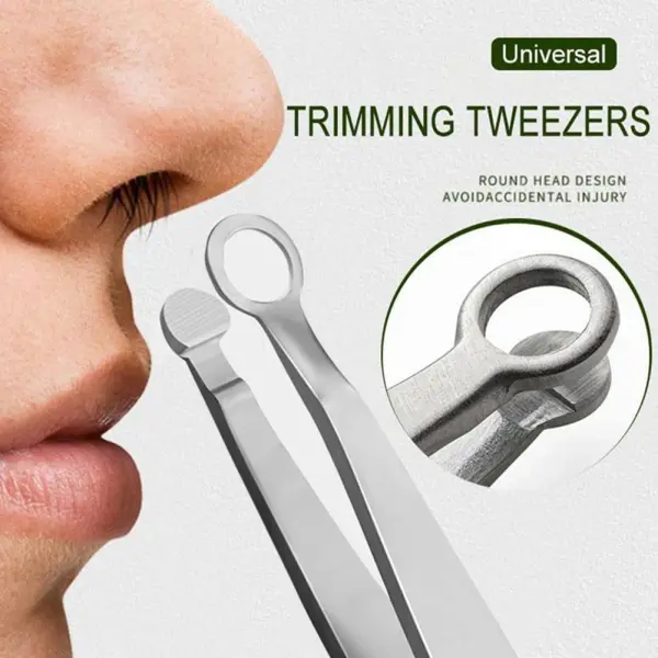 Multifunction Round-Tipped Nose Hair Trimming Tweezers