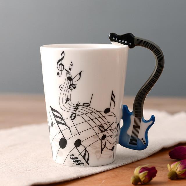 Novelty Guitar Ceramic Mug