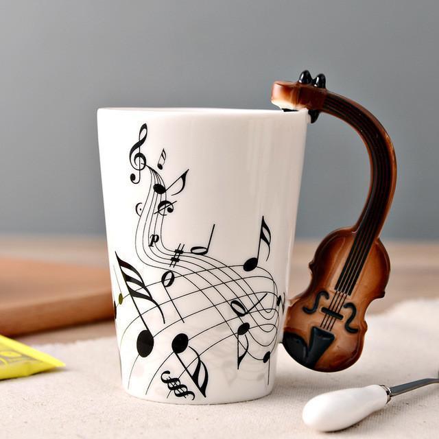 Novelty Guitar Ceramic Mug