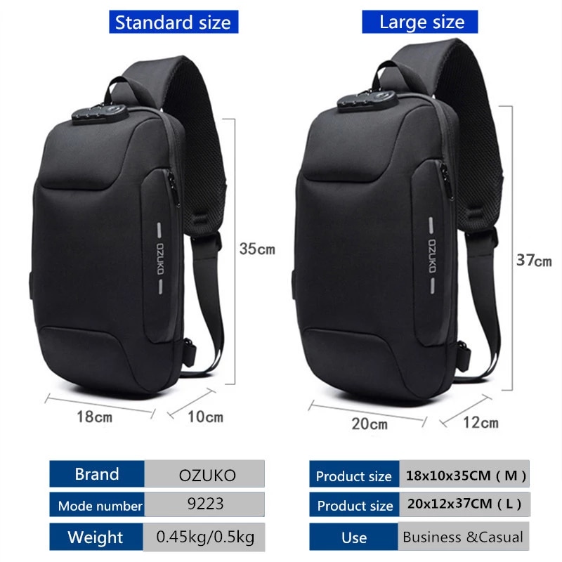 USB Anti Theft Sling Backpack