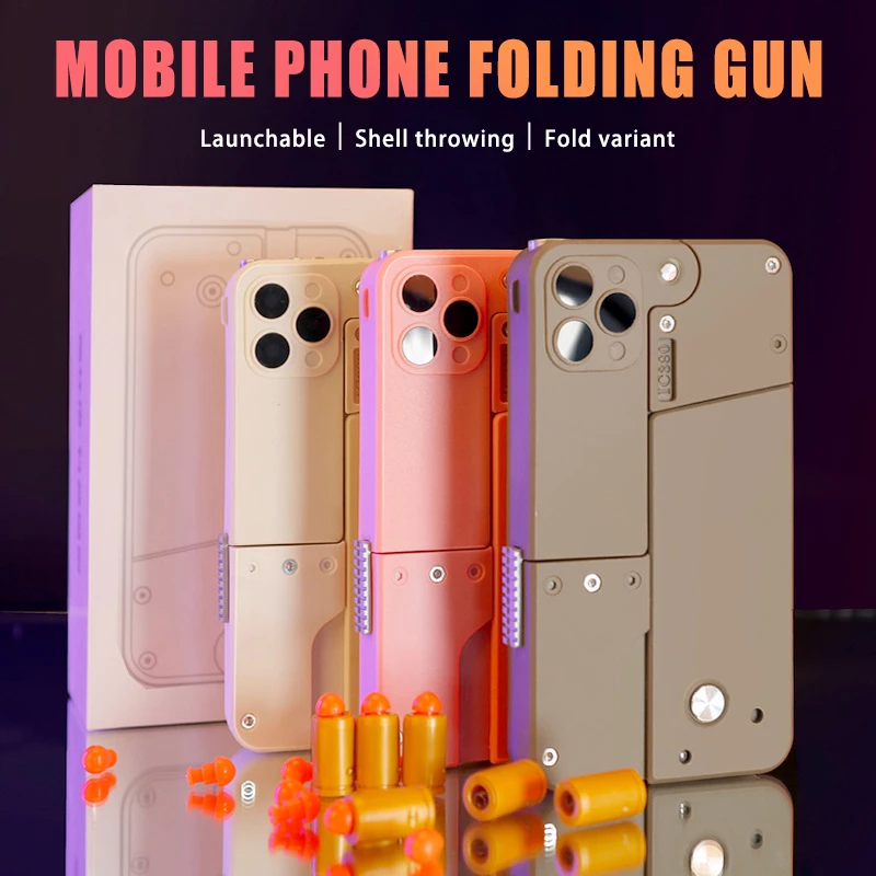 New Creative Foldable Phone Shape Pistol Nerf Toy Gun