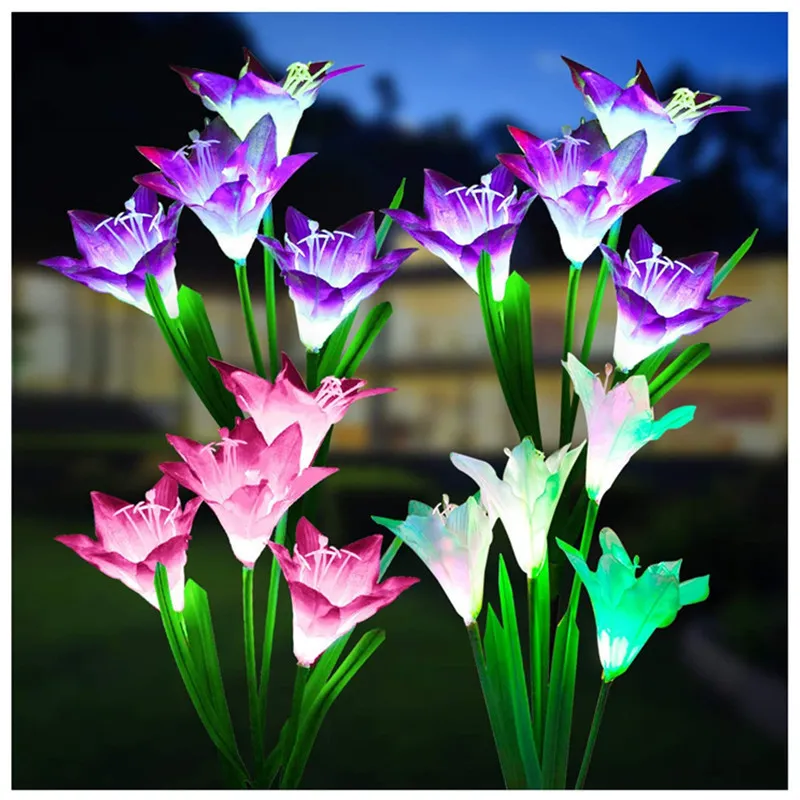 Outdoor Solar Lily Flower LED Lights