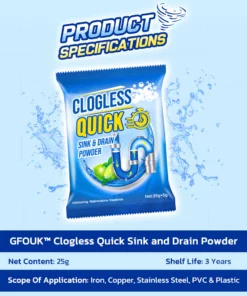 GFOUK Clogless Quick Sink and Drain Powder