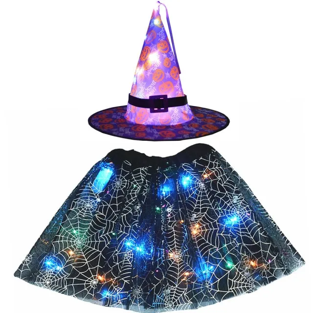 Kids LED Light Up Witch Costume for Halloween