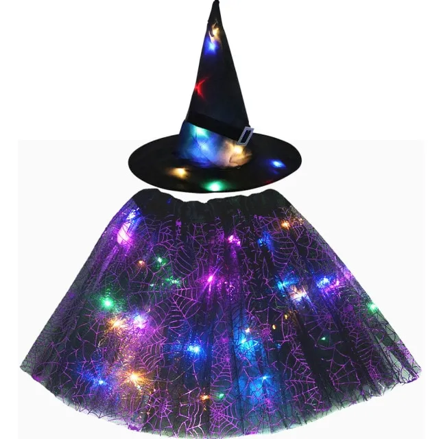 Kids LED Light Up Witch Costume for Halloween