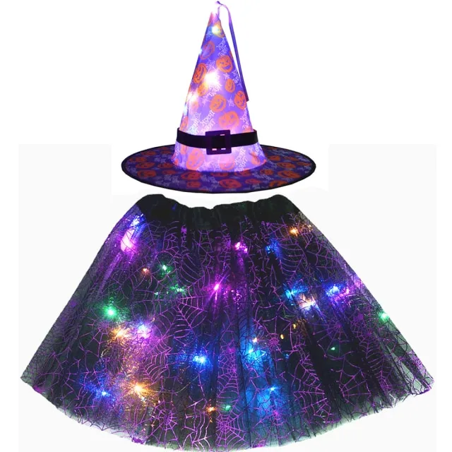 Kids LED Light Up Witch Costume for Halloween