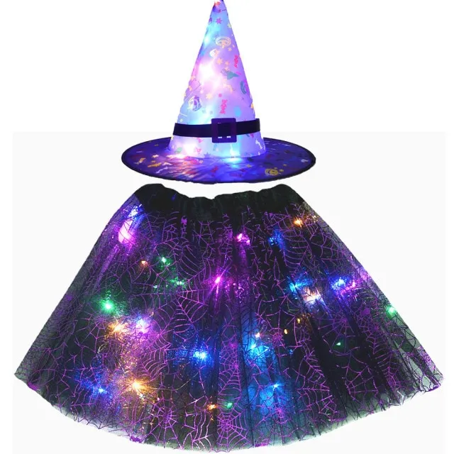 Kids LED Light Up Witch Costume for Halloween