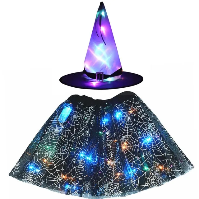 Kids LED Light Up Witch Costume for Halloween