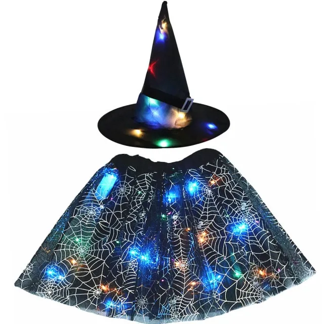 Kids LED Light Up Witch Costume for Halloween