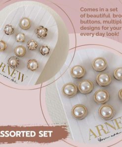 Pearl Cover Up Brooch Buttons Set