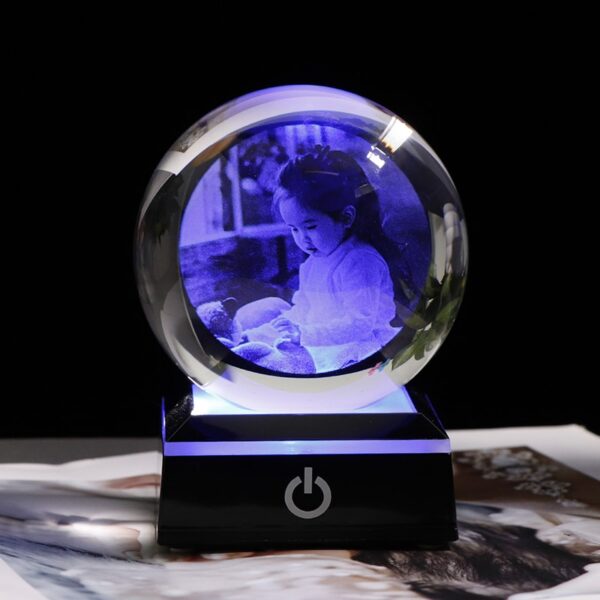 Valentine's Personalized Crystal Photo Ball