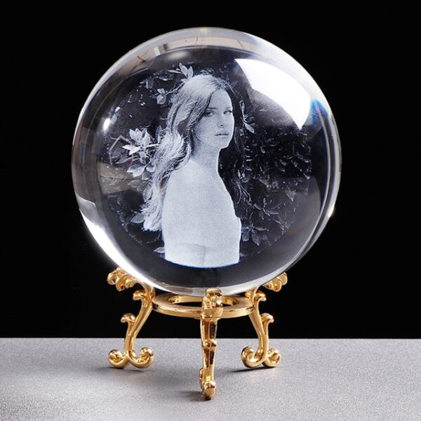 Valentine's Personalized Crystal Photo Ball