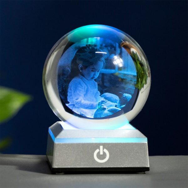 Valentine's Personalized Crystal Photo Ball