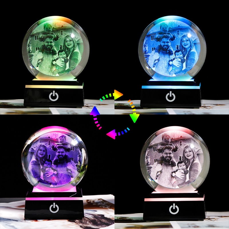 Valentine's Personalized Crystal Photo Ball