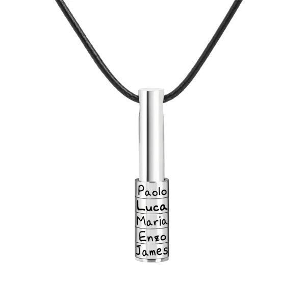 Engraved Family Name Bar Necklace