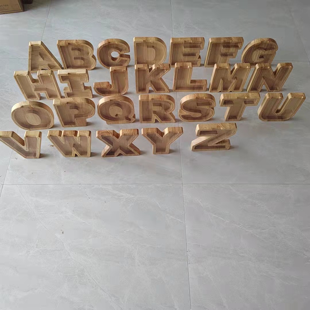 Personalized Wooden Letter Piggy Bank