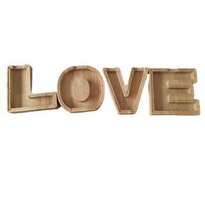 Personalized Wooden Letter Piggy Bank