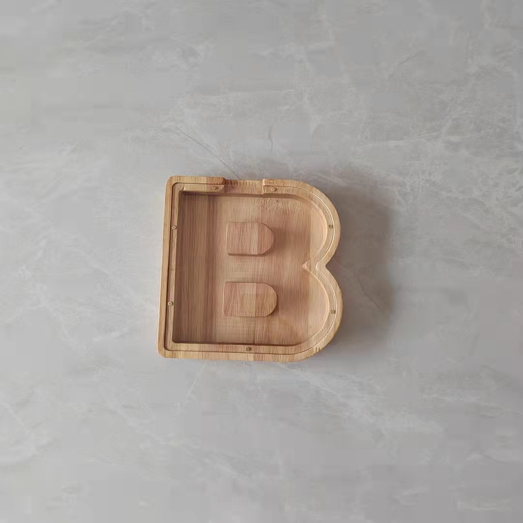 Personalized Wooden Letter Piggy Bank