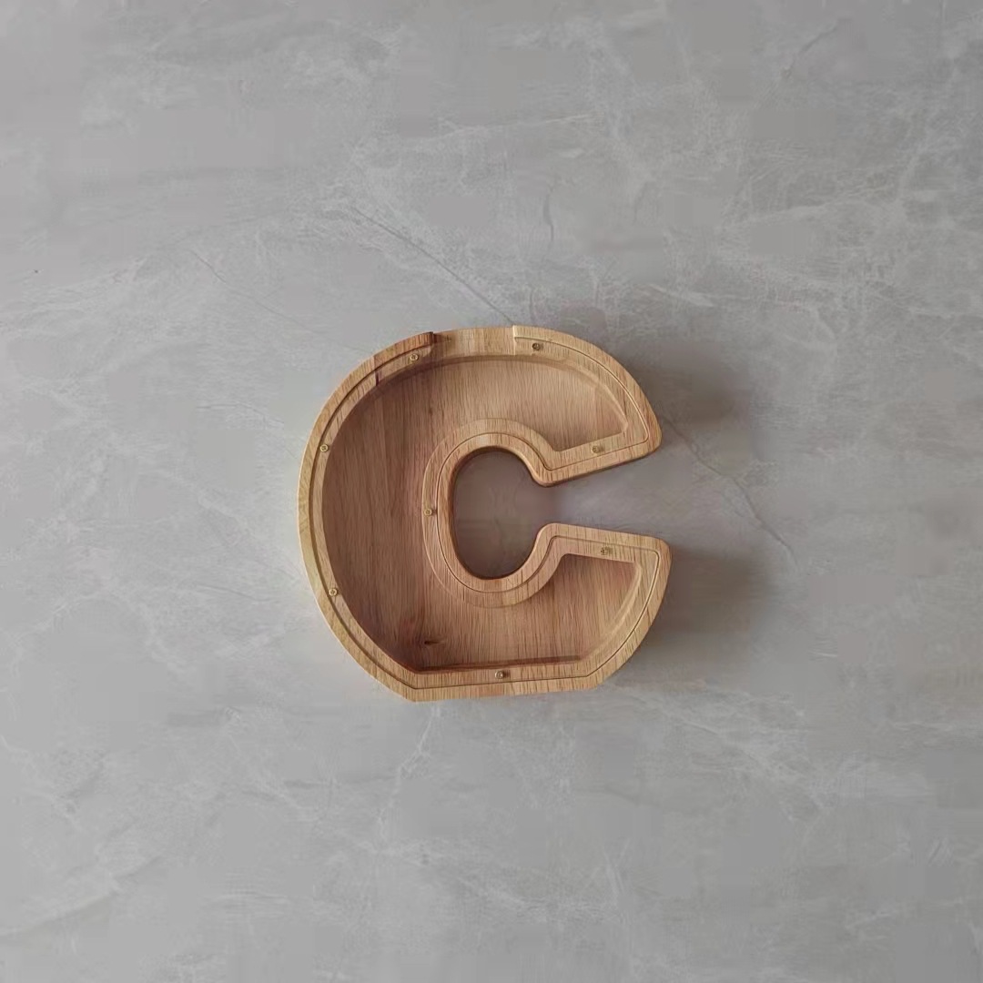 Personalized Wooden Letter Piggy Bank