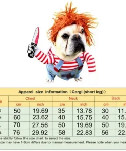 Halloween Deady Doll Chucky Dog Costume