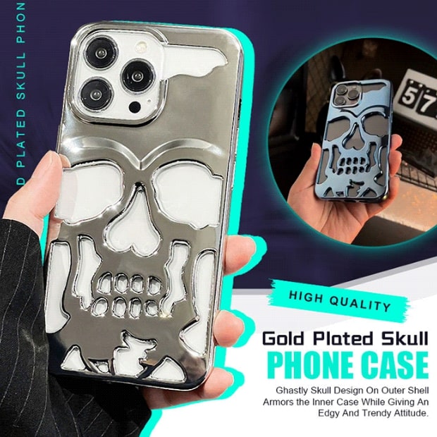 Plated Skull Case Cover For iPhone