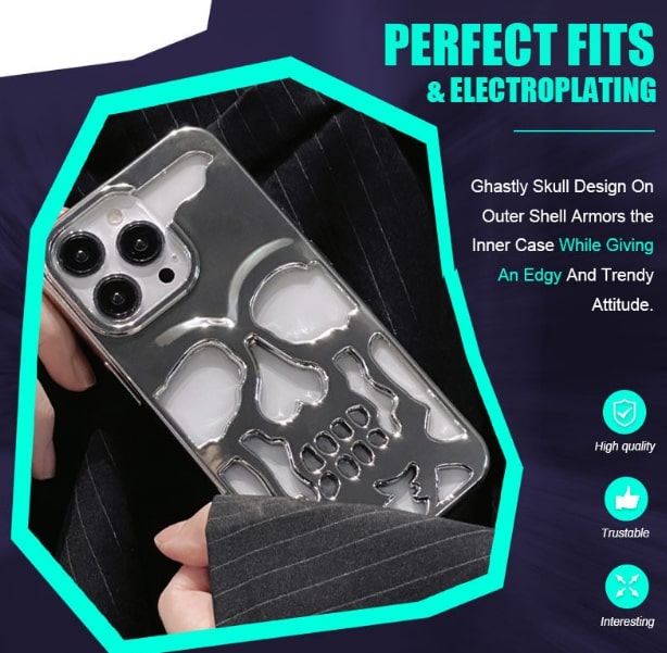 Plated Skull Case Cover For iPhone