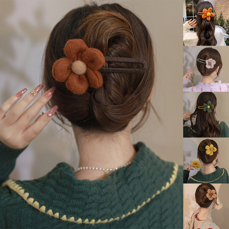 Fashion New Plush Flower Clip