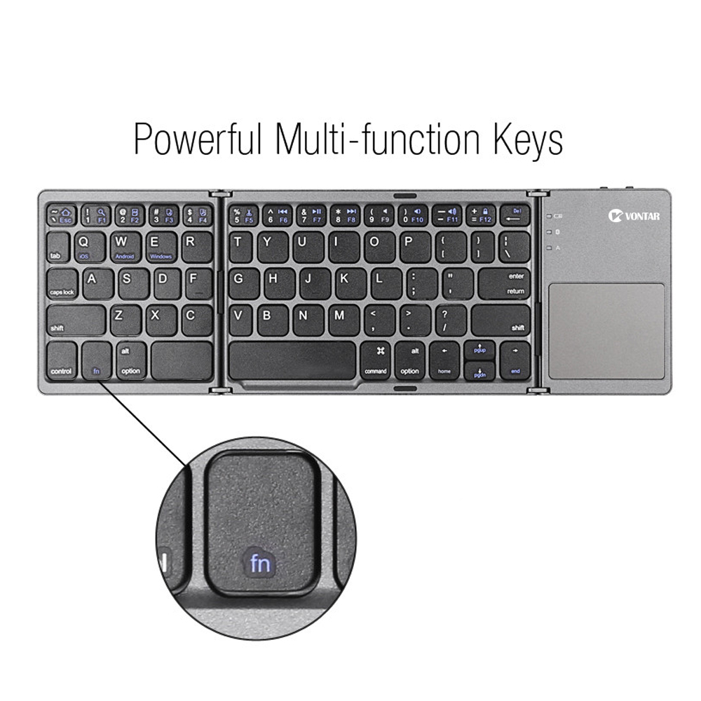 Foldable Portable Keyboard with Touchpad