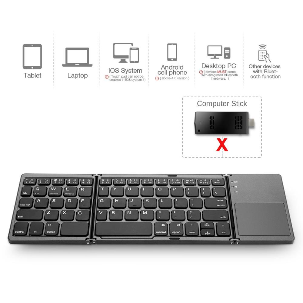 Foldable Portable Keyboard with Touchpad