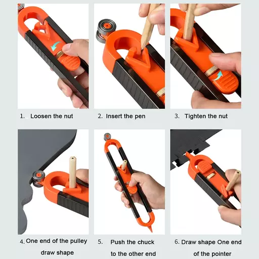 Profile Scribing Ruler Contour Gauge with Lock