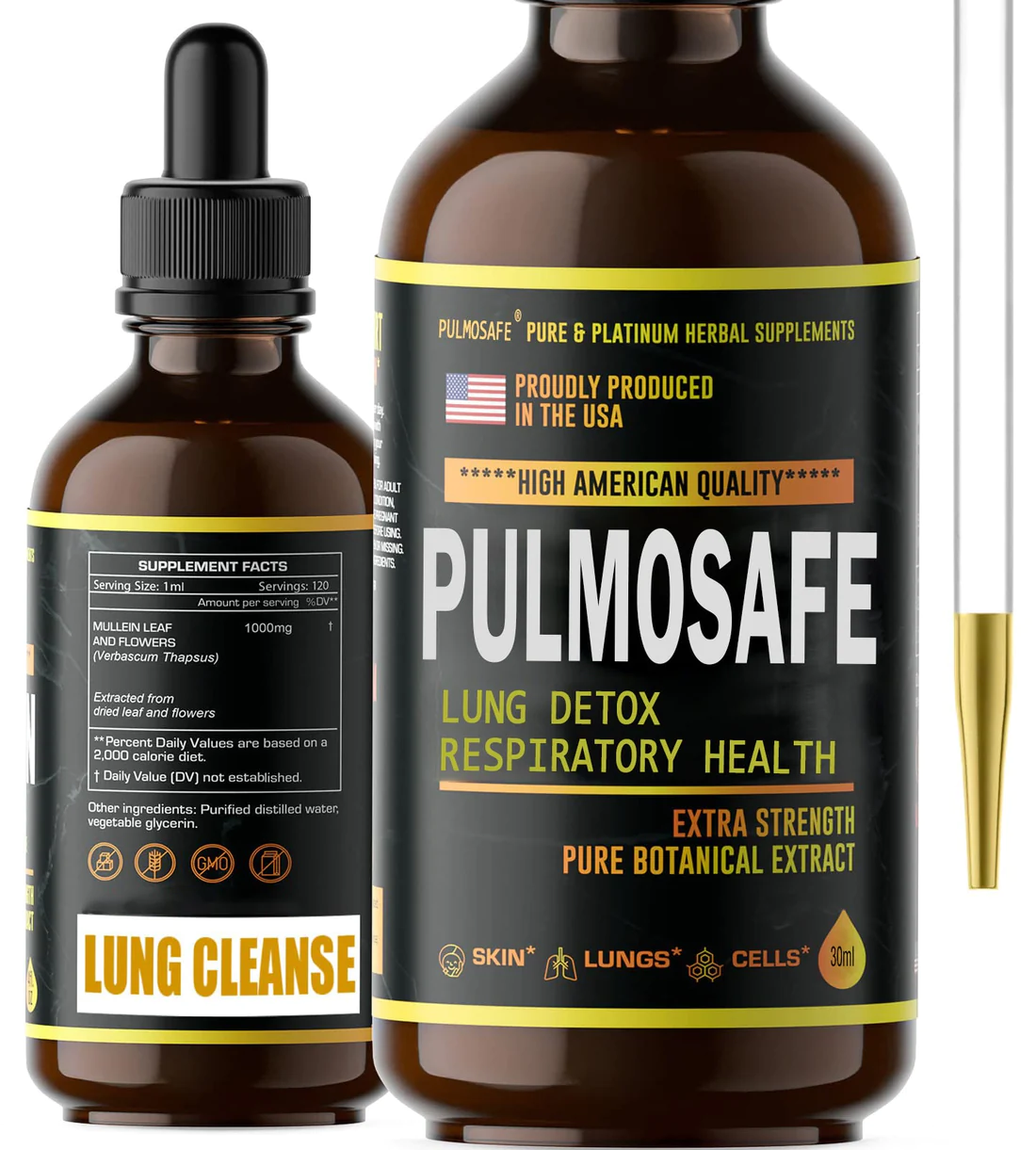 PulmoSafe Natural Lung Cleansing Herbal Drops  Promotes Lung Strength