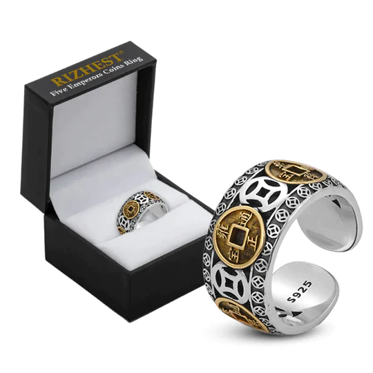 RIZHEST Five Emperors Coins Ring