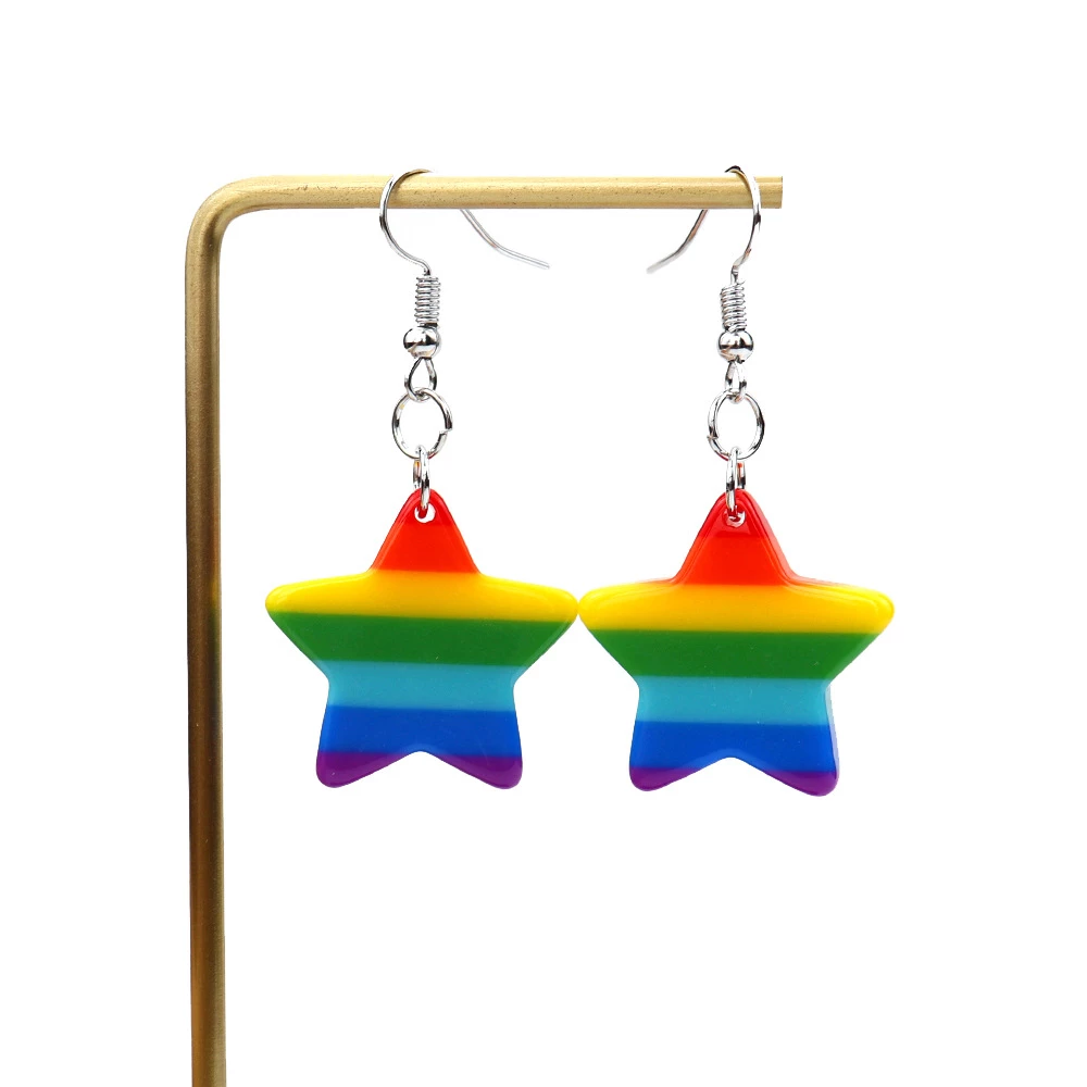 Rainbow Star Earrings For Women