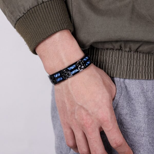 Carbon Blue Titanium Bracelet