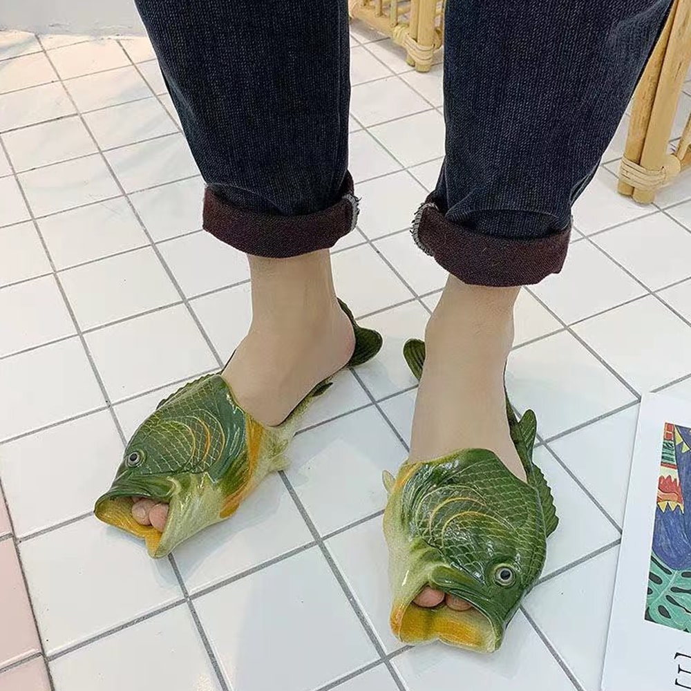 Realistic Unisex PVC Fish Slippers For Kids & Adults