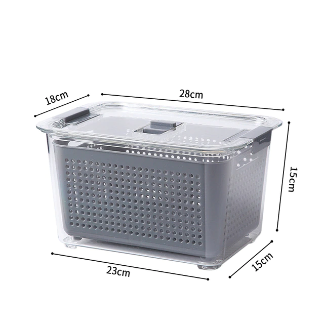 3 in 1 Draining Crisper With Strainer Container