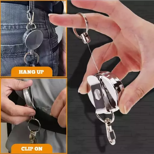 Retractable Keychain with Belt Clip