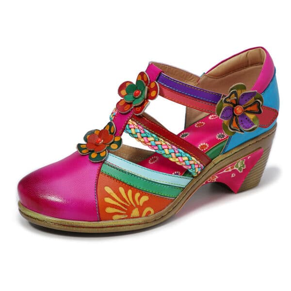 Bohemian Retro Leather Flower Hollow Out Sandals