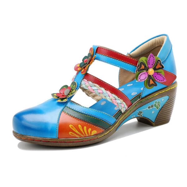 Bohemian Retro Leather Flower Hollow Out Sandals