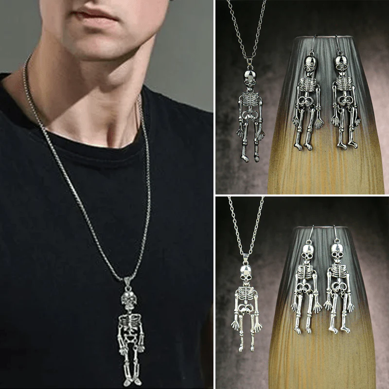 Retro Skeleton Man Necklace